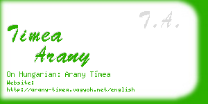 timea arany business card